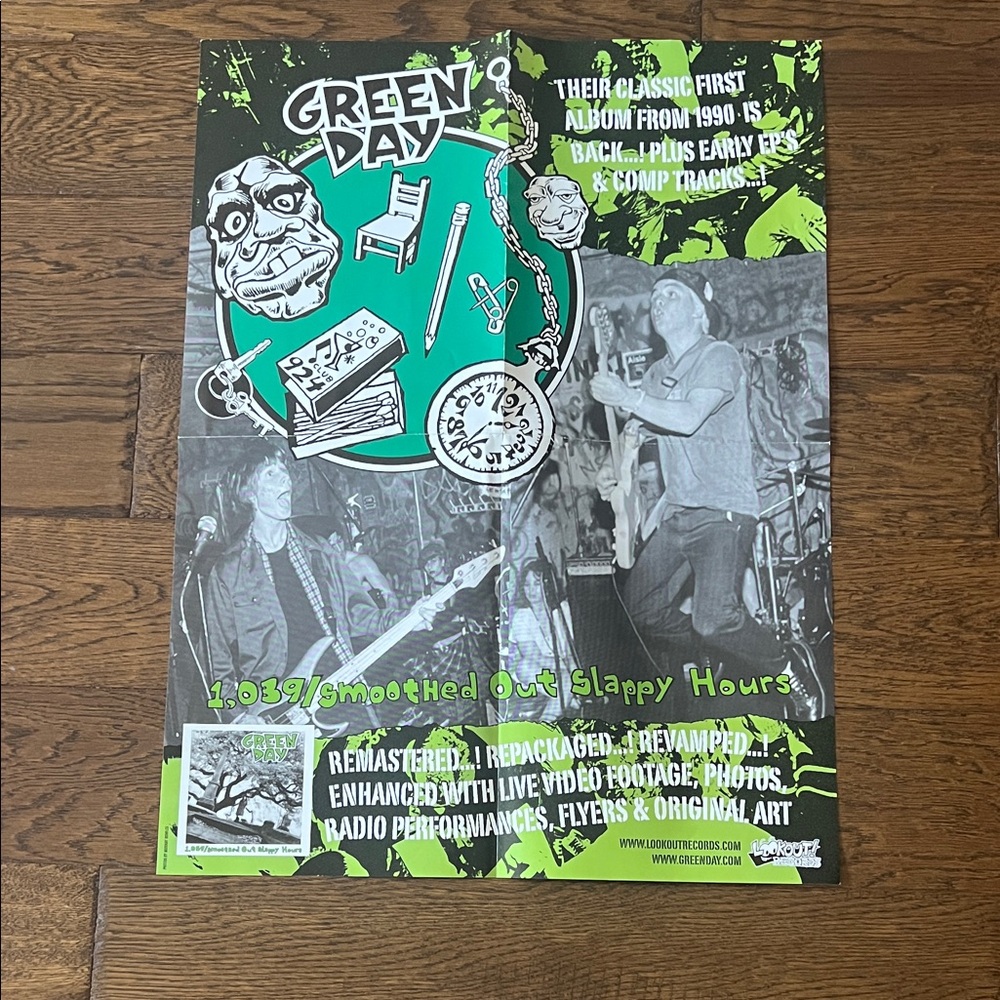 2004 18” x 24” Green Day Poster with Graphic Design